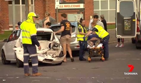 1 in critical condition after 3-car crash in Hobart